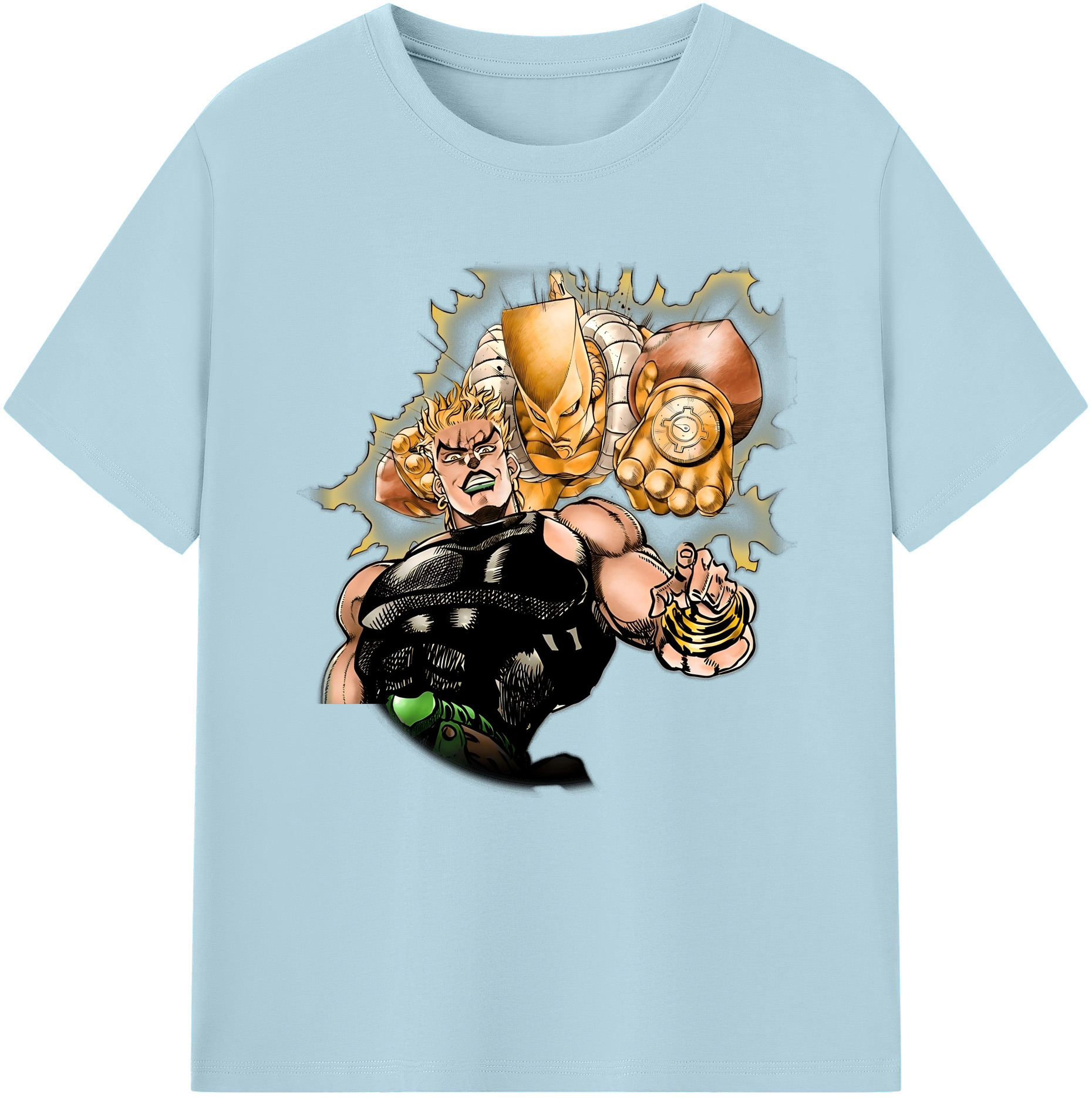 （画像用） ジョジョの奇妙な冒険 ディオ?ブランドー JoJo's Bizarre Adventure Dio Brando 綿100％半袖Tシャツ（フロントプリント）